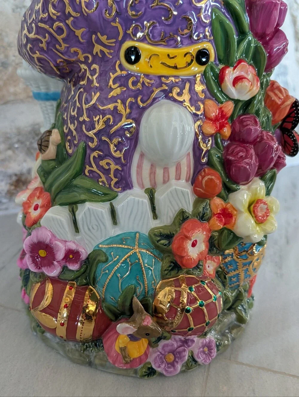 big vintage CHRISTOPHER RADKO dapper hare ceramic bunny rabbit jar